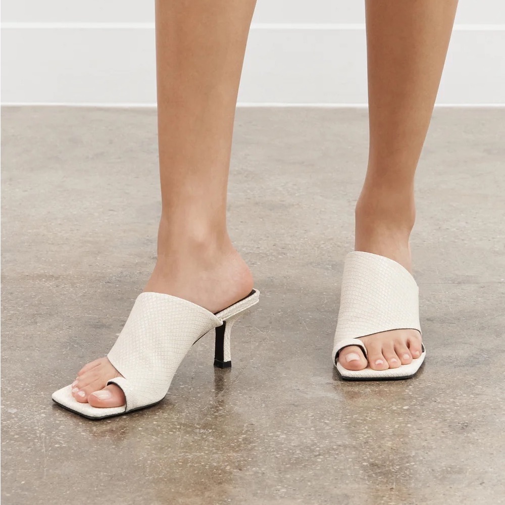 Marcella NYC leather bone white Parker sandals
